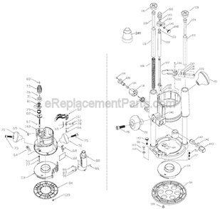 Page B Diagram and Parts List for 891 Type 1 Porter Cable Router